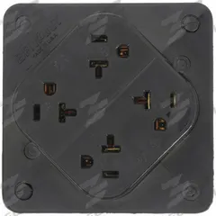 BRYANT Receptacle: Quad, 5-20, Black, 125V AC, 20 A, 2 Pole / 3 Wire (MPN 21254BLK)