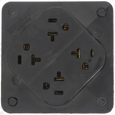 BRYANT Receptacle: Quad, 5-20, Black, 125V AC, 20 A, 2 Pole / 3 Wire (MPN 21254BLK) - General Purpose Receptacles