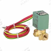 ASCO Solenoid Valve: 2-Way, Normally Closed, 1/8 in Pipe Size, 24V DC, Open Frame, Compact, FKM Seal (MPN U8256A002V). Key specifications — Pipe Size: 1/8 in; Voltage: 24V DC; Brand: ASCO; Coil Enclosure: Open Frame.