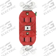 BRYANT Receptacle: Duplex, 5-15, Red, 125V AC, 15 A, 2 Pole / 3 Wire (MPN 5262BRED)