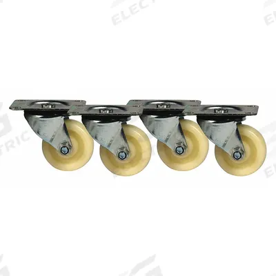 VIDEO MOUNT PRODUCTS Casters (4): 4 1/2 in Overall Ht, 400 lb Overall Load Capacity, White - Caster Kits