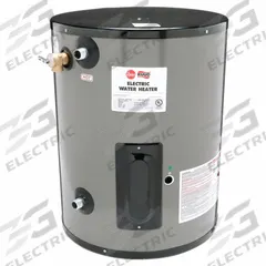 RHEEM-RUUD Point-of-Use Electric Water Heater: 208V, 19.9 gal, 3,000 W, Single Phase, 25.12 in Ht (MPN EGSP20 208V). Key specifications — Phase: Single; Brand: RHEEM-RUUD.