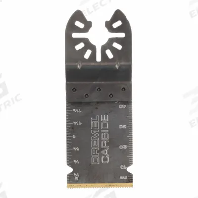 DREMEL Oscillating Tool Blade: 1 1/4 in Blade Wd, 1 1/2 in Overall Lg, Flush Cutting - Open-Back Universal OIS Mounted Blades