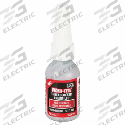 VIBRA-TITE High-Strength Threadlocker: 131, Red, High-Temp Resistant, 0.34 fl oz, Bottle - High-Strength Threadlockers (Red)