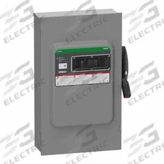 SCHNEIDER Safety Switch: Fusible, 200 A, Three Phase, 240V AC, Galvanized Steel, Indoor/Outdoor (MPN VH324NR). Key specifications — Brand: SCHNEIDER.
