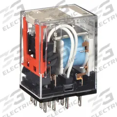 OMRON General Purpose Relay: Socket Mounted, 5 A Current Rating, 12V DC, 4PDT, 14 Pins/Terminals (MPN MY4Z-DC12(S)). Key specifications — Brand: OMRON; Base Type: Square; Mounting Style: Plug-In; Pin Shape: Flat; Electrical Connection: Quick-Connect; Manufacturer Part Number: MY4Z-DC12(S); Operating Current: 3 A at 24V DC (Resistive Load); Series: MY Series.
