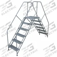 COTTERMAN Crossover Ladder: 4.2 ft Platform Ht, Steel, Serrated, 350 lb Load Capacity - Max, 5 Steps (MPN 5PC24A3B1C1P6). Key specifications — Brand: COTTERMAN; Color: Gray.