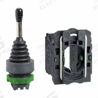 SCHNEIDER ELECTRIC Joystick Operator: Vertical Operation, 2 Positions, 1NO, Momentary, Non-Latching (MPN XD5PA22). Key specifications — Bezel Material: Plastic; Contact Form: 1NO; Switch Action: Momentary; Series: XB5; Brand: SCHNEIDER; Number of Positions: 2 + Center Off.