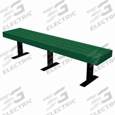 ULTRASITE Outdoor Bench: Trailside, 48 in Overall Lg, 17 1/4 in Overall Ht, Green - Vandal Resistant Resinwood Benches