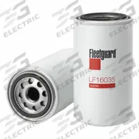 FLEETGUARD Automotive Oil Filter: 1"-16 UN-2B Thread Size, 7 7/8 in Overall Ht, 16 3/8 in Overall Lg (MPN LF16035). Key specifications — Brand: FLEETGUARD; Compatible Vehicle Make: Ram; Media Material: Plastic.