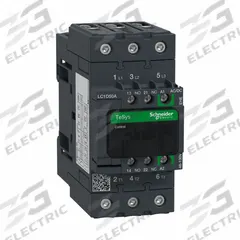 SCHNEIDER IEC Magnetic Contactor: Non-Reversing, 3 Poles, 3NO Contacts, 50 A, 120V AC/48V AC Coil (MPN LC1D50AEHE). Key specifications — Brand: SCHNEIDER; Integrated Surge Suppression: No; Nominal Coil Voltage @ 60Hz: 48V AC.