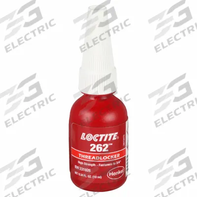 LOCTITE High-Strength Threadlocker: 262, Red, Oil Tolerant, 0.34 fl oz, Bottle - High-Strength Threadlockers (Red)
