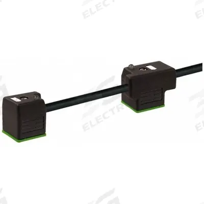 MURRELEKTRONIK Cordset: (2) DIN Form A Female Right Angle x Bare Wire, 3 m Cable Lg, PVC - Double-Valve DIN Form A Solenoid Connector Cordsets