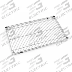 METRO Wire Shelf: 72 in x 24 in, 72 in Overall Wd, 5 Shelves, 1/4 in Lip Ht, NSF Approved. Key specifications — For Use With: Mfr. No. TTE24C; Includes: (2) Fixed; Material: Steel; Finish: Chrome; NSF Approved: Yes; Brand: METRO.
