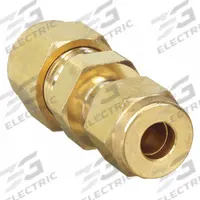 PARKER Compression Fitting Union: 3/8 in OD x 1/4 in OD Size, Compression x Compression, Brass (MPN 6-4 HBZ-B). Key specifications — attr1196838: CPI™; attr1196811: PARKER; attr1196829: CPI(TM).