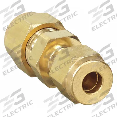 PARKER Compression Fitting Union: 3/8 in OD x 1/4 in OD Size, Compression x Compression - Single-Ferrule Brass Compression Fittings