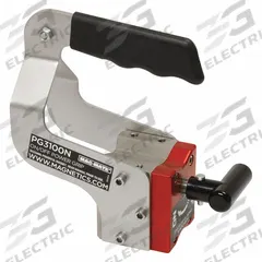 MAG-MATE Manual Lifting Magnet: Manual Lifting Magnet, 100 lb Max Load Capacity, Neodymium, L-Handle (MPN PG3100N). Key specifications — Handle Type: L-Handle; Brand: MAG-MATE.