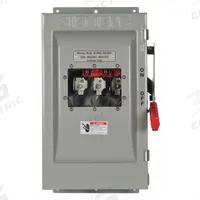 SIEMENS Safety Switch: Fusible, 60 A, Three Phase, 600V AC, Galvanized Steel, Indoor (MPN HF362JCHW). Key specifications — Brand: SIEMENS; Compatible Plug Series: Crouse-Hinds Arktite.