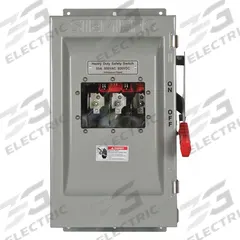 SIEMENS Safety Switch: Fusible, 60 A, Three Phase, 600V AC, Galvanized Steel, Indoor (MPN HF362JCHW). Key specifications — Brand: SIEMENS; Compatible Plug Series: Crouse-Hinds Arktite.