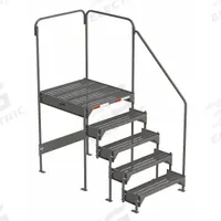 EGA Work Platform: 3.8 ft Platform Ht - Max, 34.6 in x 38.3 in, Steel, 500 lb Load Capacity (MPN CW7-45-5-3). Key specifications — Folding: Not Foldable; Mobility: Stationary; Use Location: Indoor; Brand: EGA; Color: Gray; Exit Direction: Right; Height Adjustability: Adjustable Height; Includes Handrails: Handrails Included.