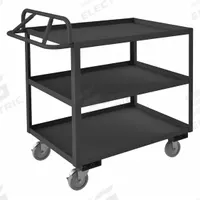 APPROVED VENDOR Utility Cart: 1,200 lb, 48 in L x 30 in W Shelf, 3 Shelves, Gray, Ergonomic (MPN RSCE-304841-3-95). Key specifications — Caster/Wheel Configuration: (2) Swivel; Brand: APPROVED VENDOR; Caster Wheel/Tread Material: Polyurethane.