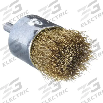 WEILER End Brush: Crimped Brass, 1 in Dia, 0.012 in Fill Dia - Nonsparking Light-Cleaning Brushes for Soft Metals