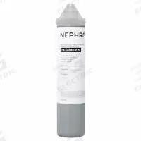 NEPHROS Quick-Connect Water Filter: 1 micron, 1 gpm, 6,000 gal, 10 in Overall Ht, 3 in Overall Dia (MPN 70-14060-E20). Key specifications — Filter Media: Carbon; Reduces: Chlorine Taste; Brand: NEPHROS.