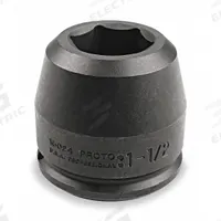 PROTO Impact Socket: 1 1/2 in Drive Size, SAE, 2 1/4 in Socket Size, 6-Point, Std, Black Oxide (MPN J15036). Key specifications — attr1215501: PROTO; attr1215515: Black Oxide; attr1215518: 2-1/4 in.
