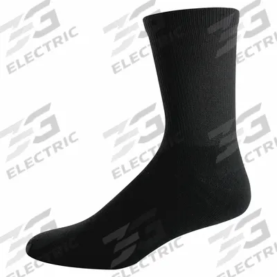 SOFSOLE Socks: Crew, 8.6 in, Men's, Black, Polyester/Spandex, L, 8 For Men's Shoe Size - Min - General Purpose Work Socks