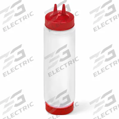 VOLLRATH Squeeze Bottle: 24 oz Capacity, 2 1/8 in Opening Dia, 10 15/16 in Overall Ht - Standard Squeeze Bottles