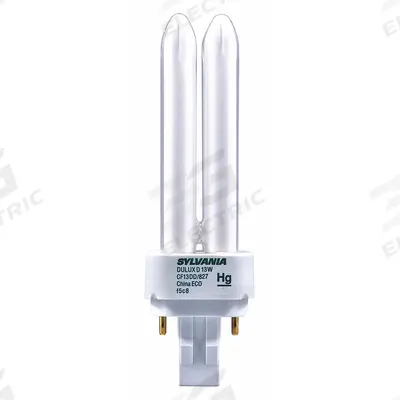 LEDVANCE/ SYLVANIA Compact Fluorescent Bulb: 4-Pin (G24q-2), T4, Fluorescent, 4100K - CFL Double Twin-Tube Plug-In Lamps