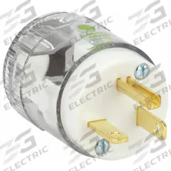 BRYANT Straight Blade Plug: Hospital Grade, 5-20P, 125V AC, 20 A, 2 Pole, 3 Blade, Clear (MPN 8366T)