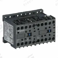 SCHNEIDER Miniature IEC Magnetic Contactor: Reversing, 3 Poles, 3NO Contacts, 12 A, 24V AC Coil (MPN LC2K1201B7). Key specifications — Brand: SCHNEIDER; Integrated Surge Suppression: No.