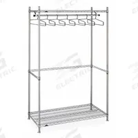 Garment Rack: 36 in Overall Lg, 24 in Overall Wd, 6 1/4 ft Overall Ht, Stainless Steel (MPN GRGRU2448S). Key specifications — Material: Stainless Steel; Brand: INSTOCK.