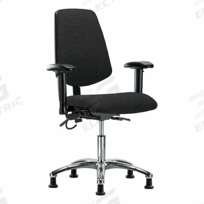 APPROVED VENDOR Chair: Fabric, Arms Included, Ht Range 19 in to 24 in, 18 1/2 in Seat Wd - Fabric ESD Chairs