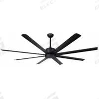 CANARM Ceiling Fan: 9,583 cfm Airflow, 6 ft Blade Dia, 5 Speeds, 120V AC, Single Phase, Black, EZRA (MPN CP72EZR8BK-NLW). Key specifications — Voltage: 120V AC; Light Kit: No; Series: EZRA; Number of Speeds: 5; Phase: Single; Current: 0.06 A; Brand: CANARM.