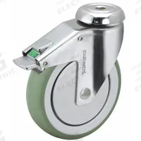 MEDCASTER Bolt-Hole Caster: Swivel, Side Brake, Rubber, 4 in Wheel Dia., 1 1/4 in Wheel Wd, Nylon (MPN CH04AMP125DLHK01). Key specifications — Brand: MEDCASTER; Roll Up: Swivel with Brake.