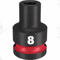 MILWAUKEE Standard Impact Socket: 1/2 in Drive Size, Metric, 8 mm Socket Size, 6-Point, Std (MPN 49-66-6240). Key specifications — attr1215501: MILWAUKEE; attr1215515: Black Phosphate; attr1215518: 8 mm.