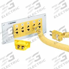 OMEGA Temperature Probe Connectors & Adapters: Panel Jack, For Type T Thermocouple Type, Std Jack (MPN SPJ-T-F). Key specifications — attr1432251: No Clamp Included; attr1432252: No Write-On Window Included; attr1276097: Panel Jack; attr1276100: Constantan; attr1276082: Standard Jack; attr1276092: OMEGA; attr1276087: Blue; attr1276088: Glass-Filled Nylon.