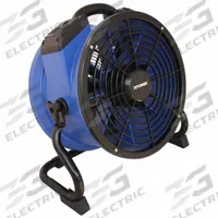 Axial Blower: 1,720 cfm, 1/4 hp, Pivoting Frame, 115V AC, Variable Speeds, Blue, 360°, ABS, ABS (MPN X-35AR). Key specifications — Product Type: Axial Blower; GFCI Protected: Yes; Number of Speeds: Variable; Housing Material: ABS; Brand: XPOWER; Nominal Voltage: 115V AC.