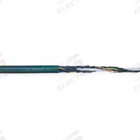 CHAINFLEX Control Cable: 14 AWG, 18 Conductors, 25 ft, PVC Jacket, 600 V (MPN CF5-25-18-25). Key specifications — Conductor Material: Copper; Conductor Configuration: Single; Minimum Bend Radius Factor - Fixed: 4 x OD; Minimum Bend Radius Factor - Flexible: 5 x OD; Includes Ground: Yes; Minimum Bend Radius Factor - E-Chain: 6.8 x OD; Resistance Properties: Oil and Grease Resistant; Standards: CE.