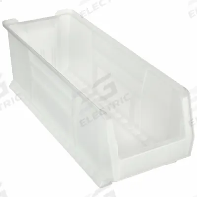 AKRO-MILS Super Size Bin: 29 7/8 in Overall Lg, 11 in x 10 in, Clear - Clearview Hopper Bins