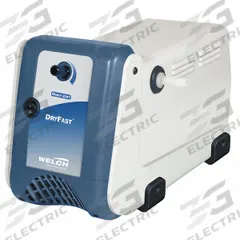 WELCH Vacuum Pump: 1/5 hp Output Power, 1.8 cfm Free Air Displacement, 28.5 in Hg Max Vacuum (MPN 2037B-01). Key specifications — attr51413: WELCH.