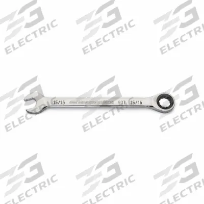 GEARWRENCH Combination Ratcheting Wrench: Alloy Steel, Full Polish Chrome, 15/16 in Head Size - SAE 12-Point Ratcheting Combination Wrenches