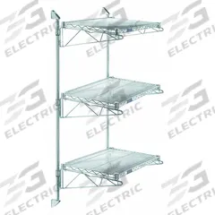 APPROVED VENDOR Wire Wall Shelf: 36 in x 18 in, 3 Shelves, 600 lb Load Capacity per Shelf, Post (MPN GACB18-54-1836S). Key specifications — Mounting Mechanism: Post; Material: Stainless Steel; Finish: Satin; Color: Silver; Brand: APPROVED VENDOR.
