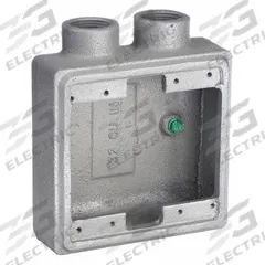 APPLETON ELECTRIC Electrical Box: Aluminum, Rectangular, 2 Gangs, 3/4 in Hub Size, 32 cu in Capacity (MPN FSS-2-75-A). Key specifications — Color: Gray; Brand: APPLETON ELECTRIC.