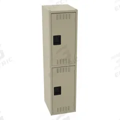 TENNSCO Wardrobe Locker: 36 in x 18 in x 60 in, Louvered, 2 Tiers, 1 Units Wide, Padlock Hasp, Tan (MPN DTS-151830-ASD). Key specifications — Brand: TENNSCO; Locker Color: Tan; Door Type: Louvered; Locker Material: Steel; Assembled: Assembled; Number Plate Included: Yes.