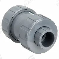HAYWARD Check Valve: Ball, Inline Valve Body, PVC, 3/4 in Pipe Size, True Union Socket/NPT, Std, PVC (MPN TC10075STE). Key specifications — Ball Material: PVC; Brand: HAYWARD.
