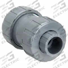 HAYWARD Check Valve: Ball, Inline Valve Body, PVC, 3/4 in Pipe Size, True Union Socket/NPT, Std, PVC (MPN TC10075STE). Key specifications — Ball Material: PVC; Brand: HAYWARD.