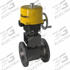 SHARPE Electrically Actuated Two-Way Ball Valve: 3 in, Carbon Steel, 120V, Flange x Flange (MPN 4350034640). Key specifications — Included Mounting: ISO 5211 Actuator Mounting Pad; Brand: SHARPE; Actuator Features: Thermal Overload Protection.
